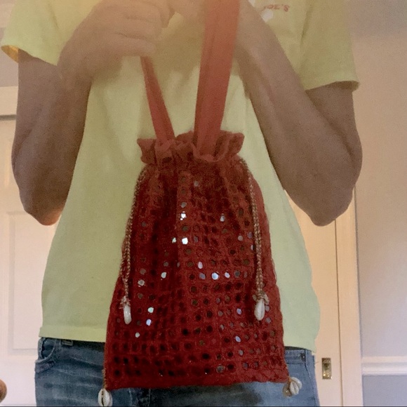 Bohemian mirrored cross-body bag, hand embroidered with cowrie shell detail - Picture 9 of 15